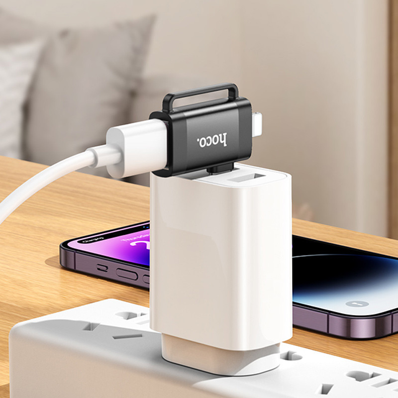 Перехідник Hoco UA31F OTG 2in1 Lightning male/Type-C male to USB female на малюнкі №5