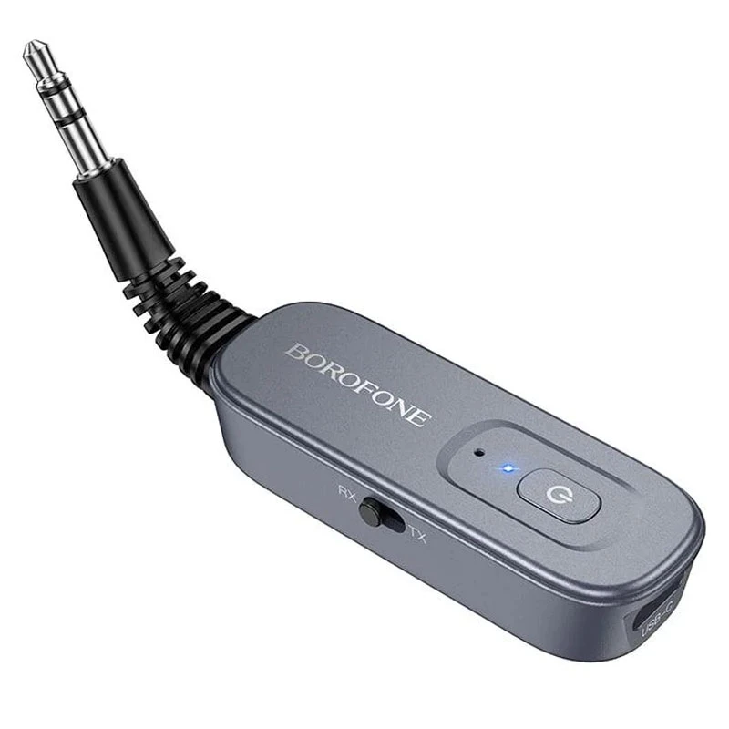 Bluetooth аудио ресивер/трансмиттер Borofone BC51 Clear way (AUX 3.5mm), Metal gray 3, купить оптом с доставкой
