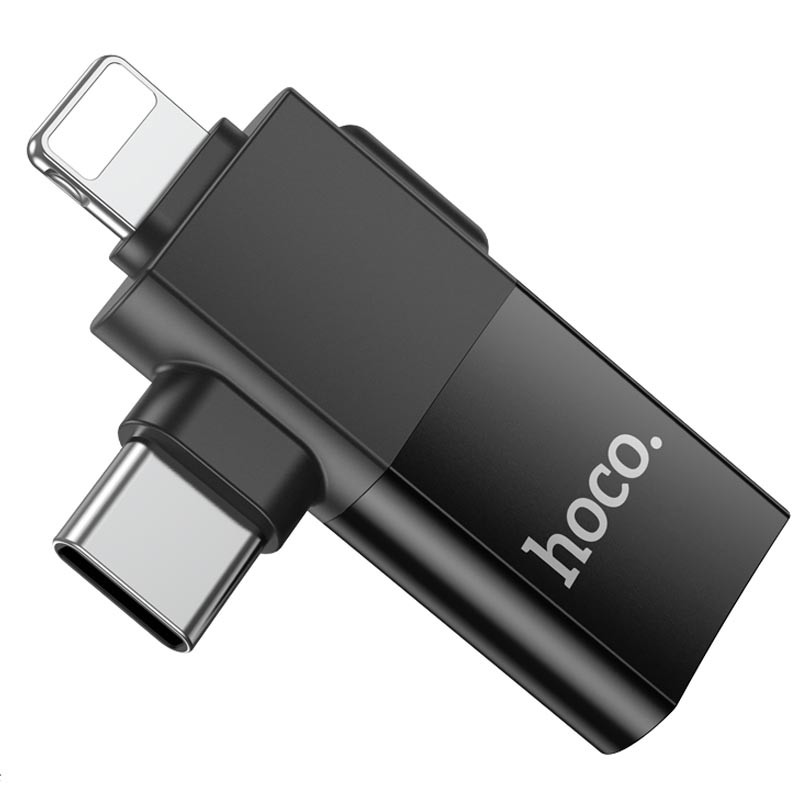 Перехідник Hoco UA17 2in1 Lightning Male/Type-C Male to USB female на малюнкі №3