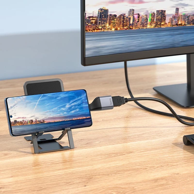 Переходник Hoco UA33 Type-C to HDTV, Metal grey 4, купить оптом с доставкой
