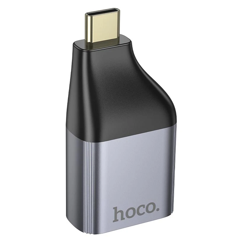 Перехідник Hoco UA35 Type-C to RJ45 100 Mbs, Metal grey 3, купити оптом з доставкою