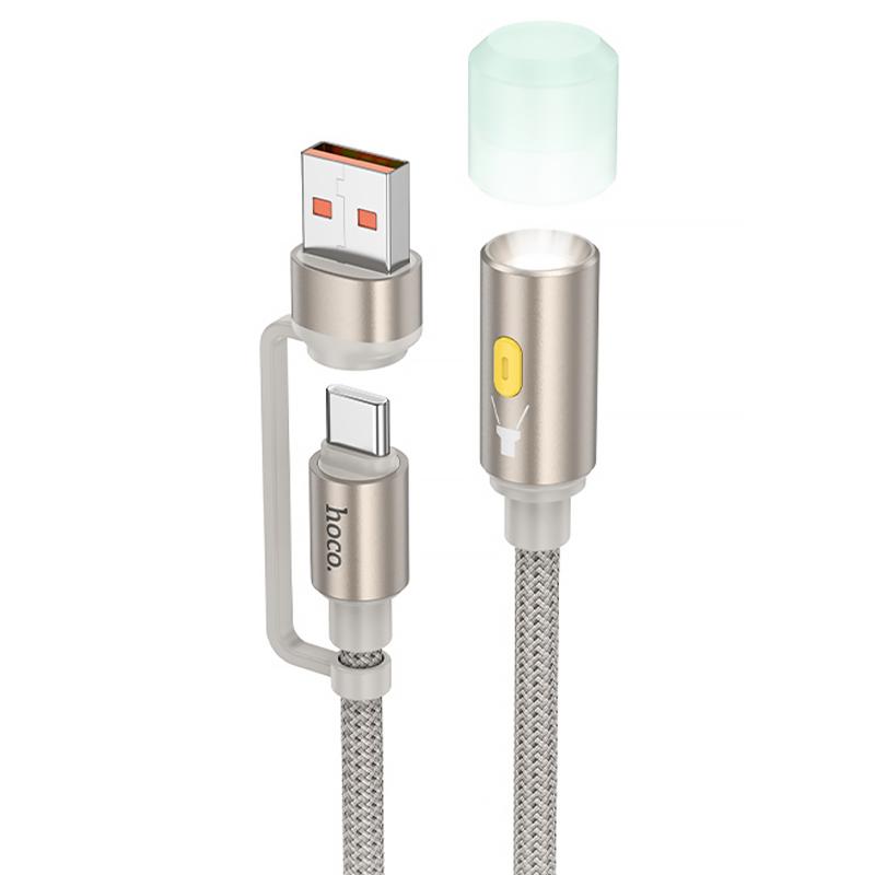 Кабель-світильник Hoco UA38C USB/Type-C to LED (0.3m) на малюнкі №1