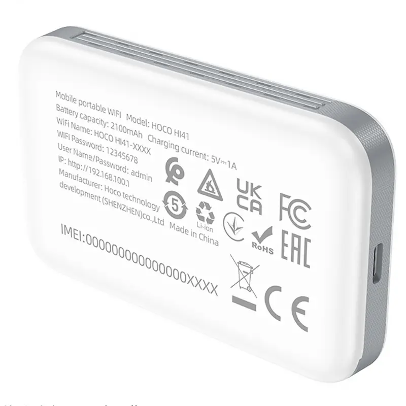 Портативний модем WiFi роутер Hoco HI41 150Mbps (Micro SIM) 2100 mAh, White 4, купити оптом з доставкою