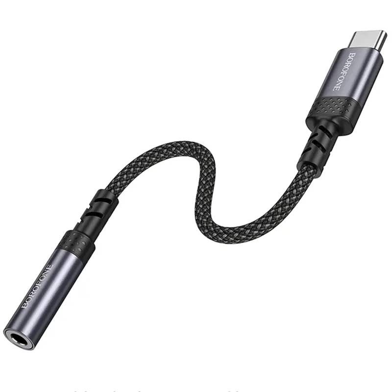 Переходник Borofone BV24 Graceful Type-C to 3.5mm, Metal grey 3, купить оптом с доставкой