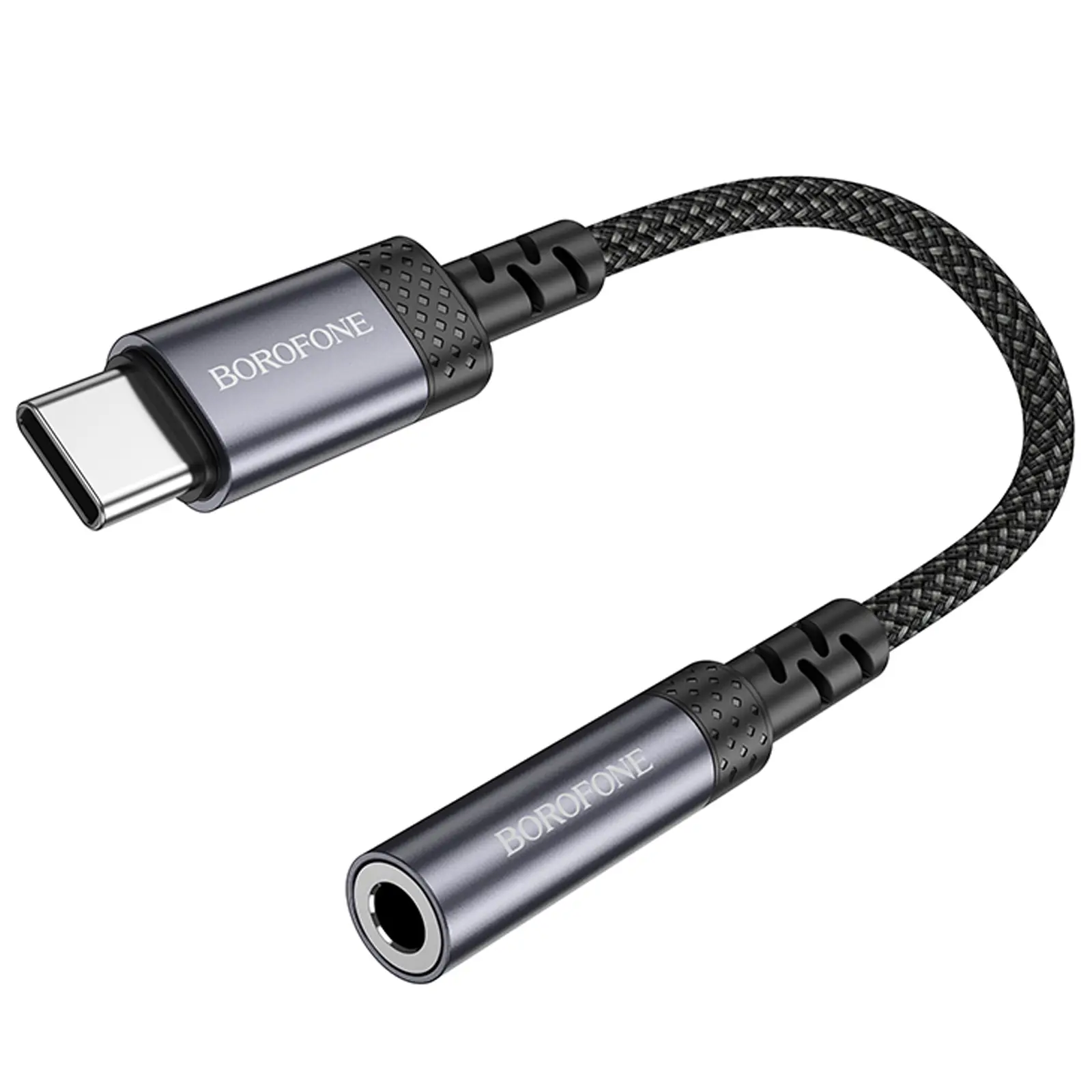 Переходник Borofone BV24 Graceful Type-C to 3.5mm, Metal grey 4, купить оптом с доставкой