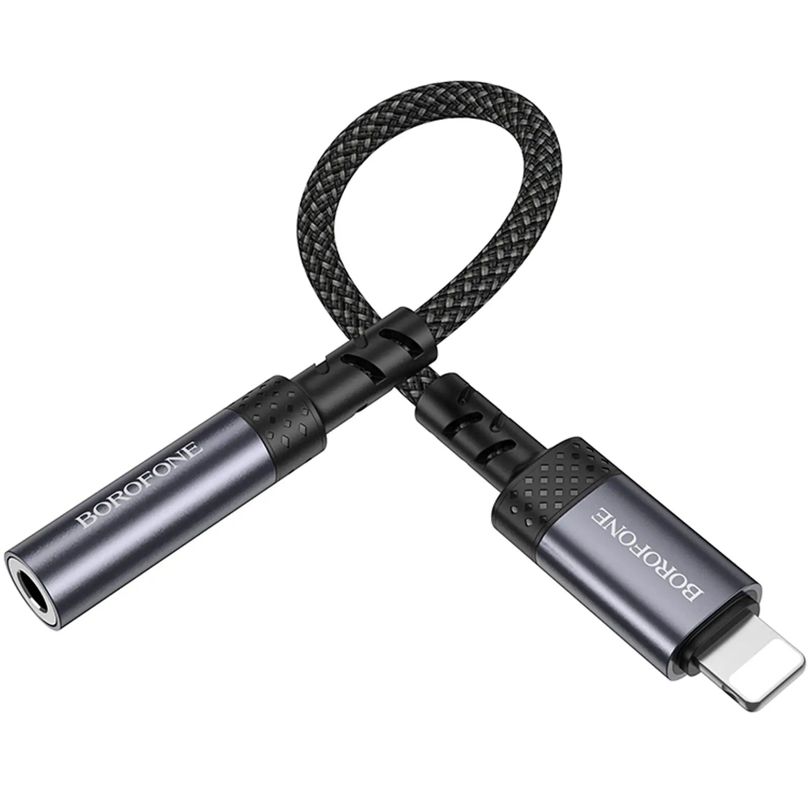 Переходник Borofone BV24 Graceful Lightning to 3.5mm, Metal grey 2, купить оптом с доставкой