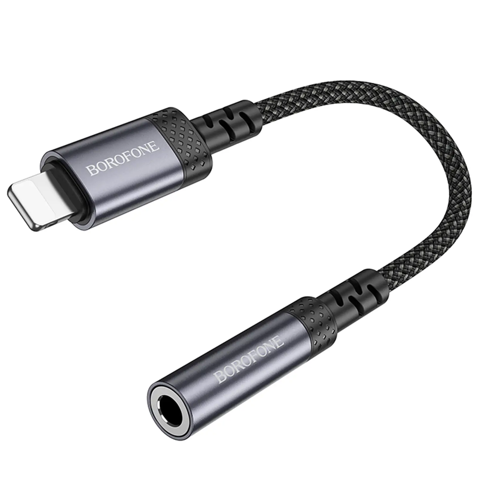 Переходник Borofone BV24 Graceful Lightning to 3.5mm, Metal grey 4, купить оптом с доставкой