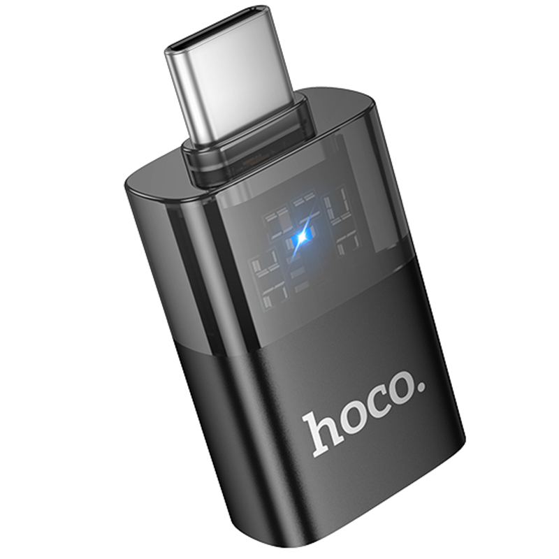 Перехідник Hoco UA36B OTG Type-C male to USB female transparent на малюнкі №1