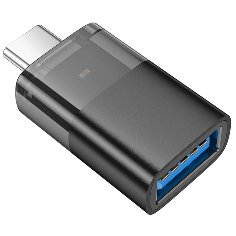 Перехідник Hoco UA36B OTG Type-C male to USB female transparent на малюнкі №4