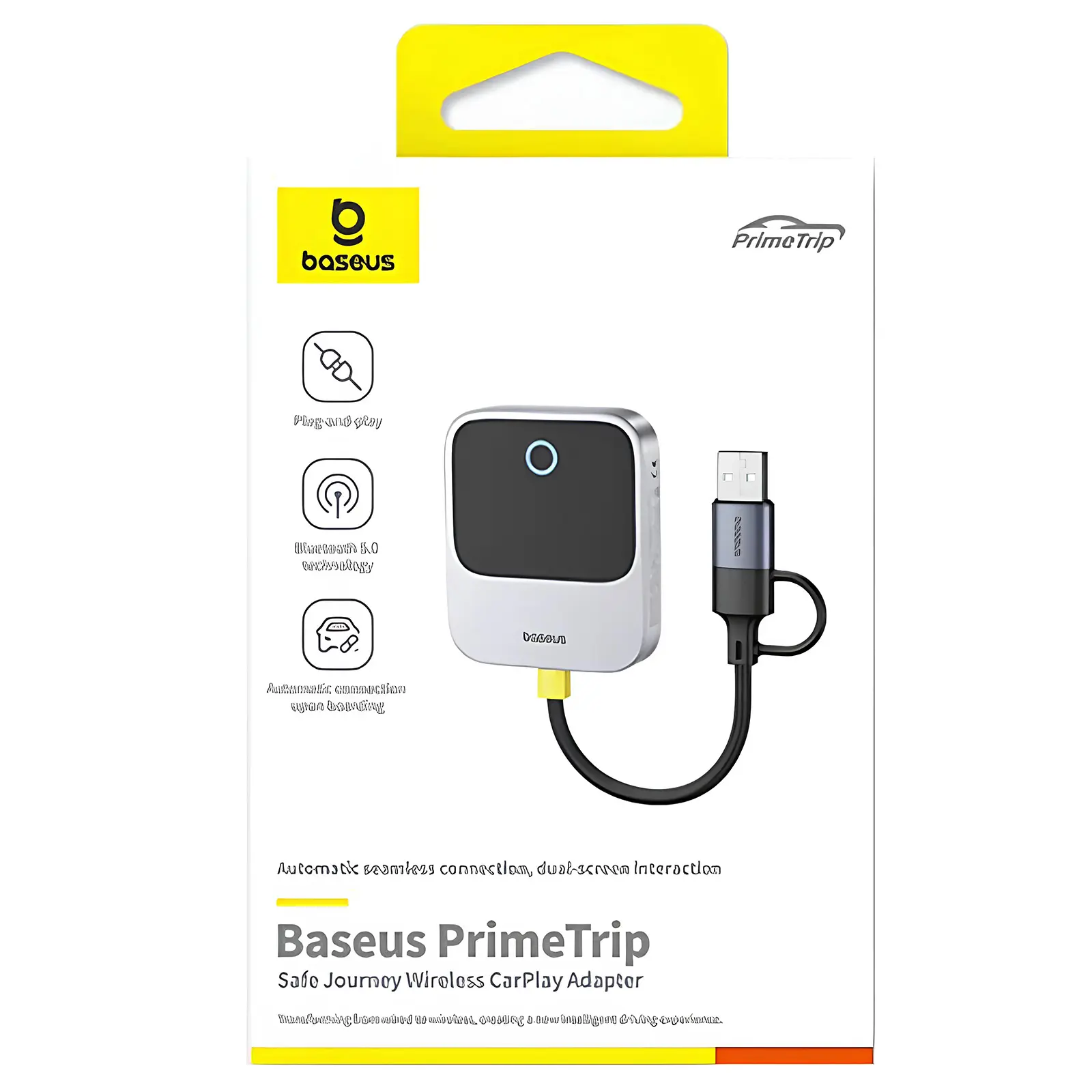 Адаптер Baseus SafeJourney Series OS Wireless CarPlay (C10745100813-00), Space Grey 1, купить оптом с доставкой