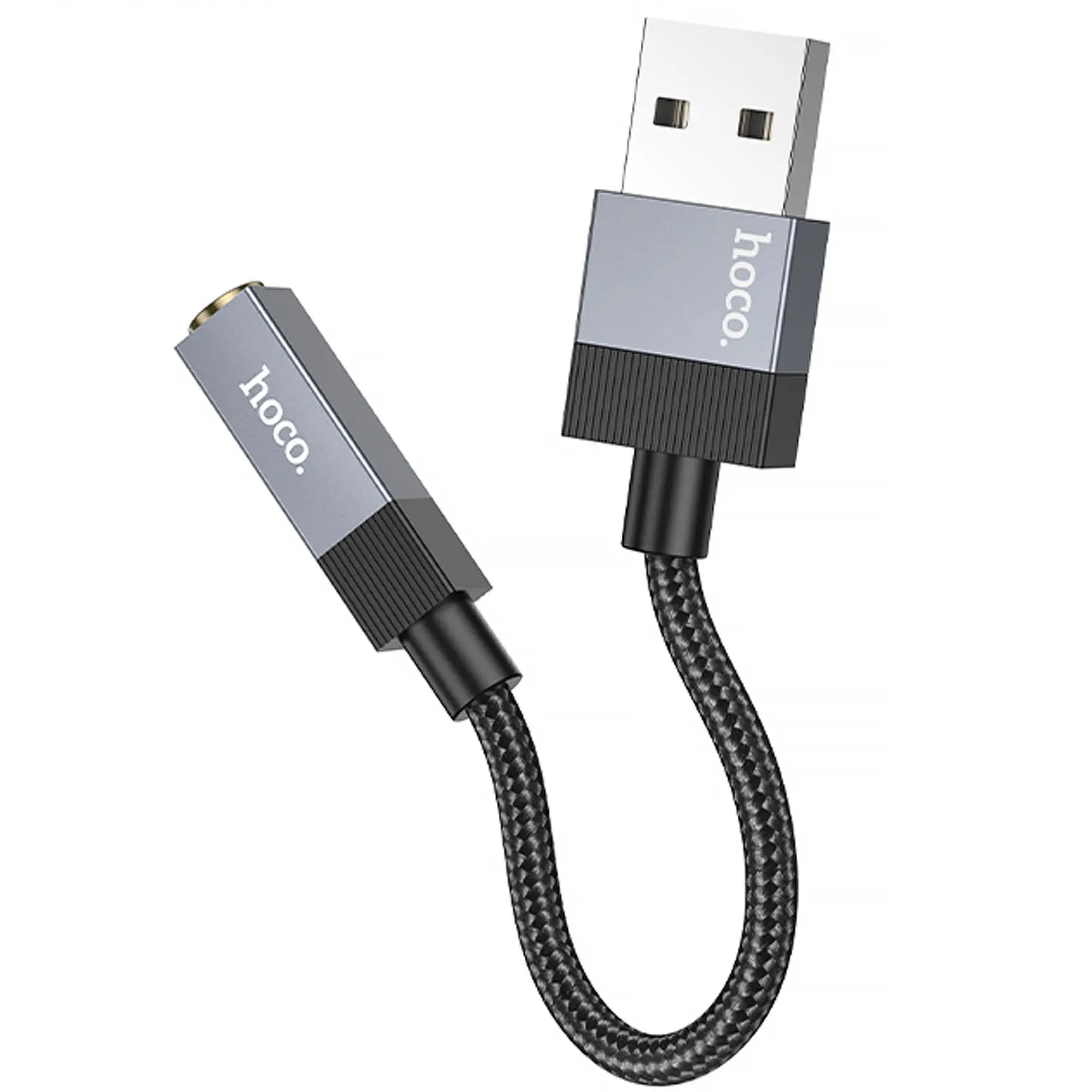 Переходник Hoco UPA32D Clever USB to 3.5mm, Black 3, купить оптом с доставкой