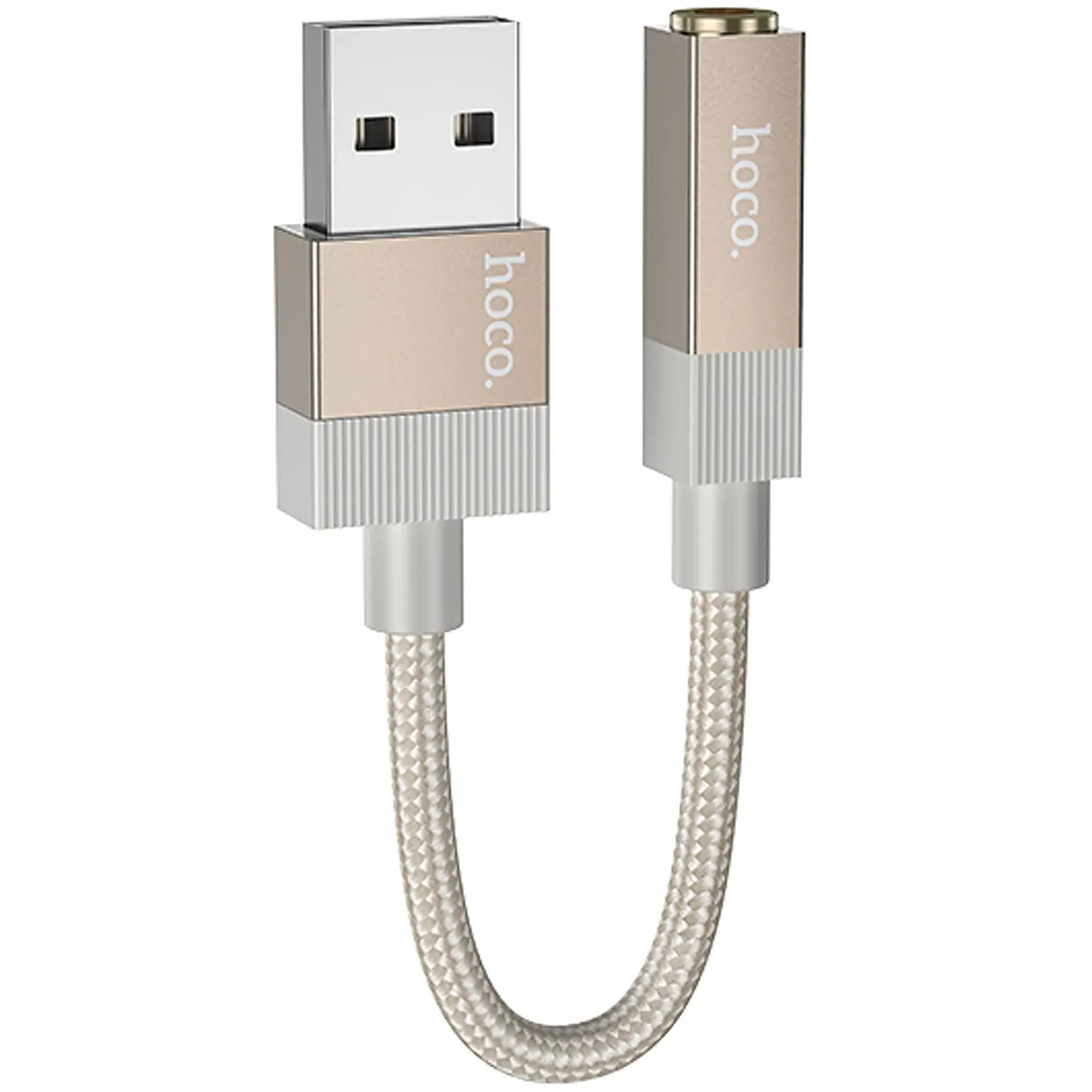 Перехідник Hoco UPA32D Clever USB to 3.5mm, Gold, купити оптом з доставкою