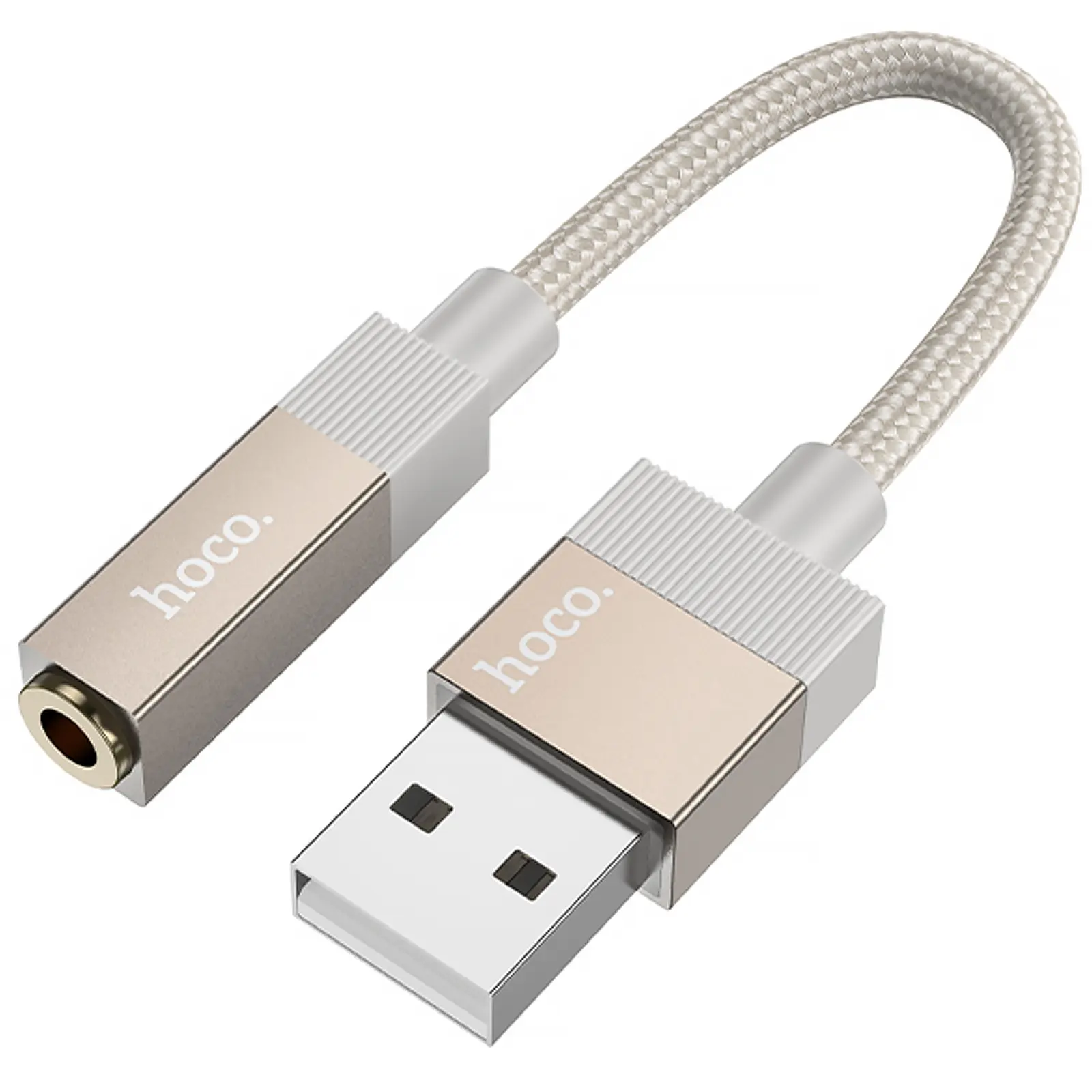 Перехідник Hoco UPA32D Clever USB to 3.5mm, Gold 2, купити оптом з доставкою