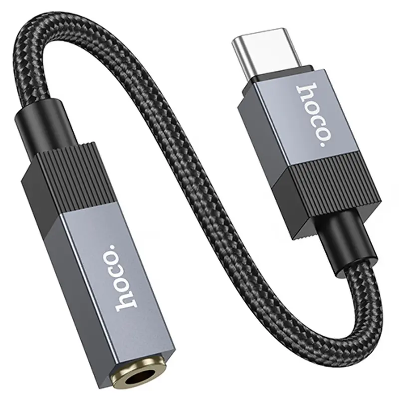 Переходник Hoco UPA32C Type-C to 3.5mm, Black 4, купить оптом с доставкой