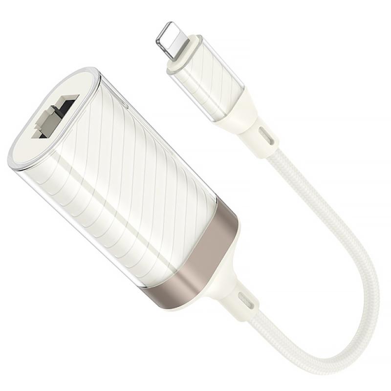 Перехідник Hoco UA41A Crystal Lightning to RJ45 100 Mbs (0.15m) на малюнкі №4