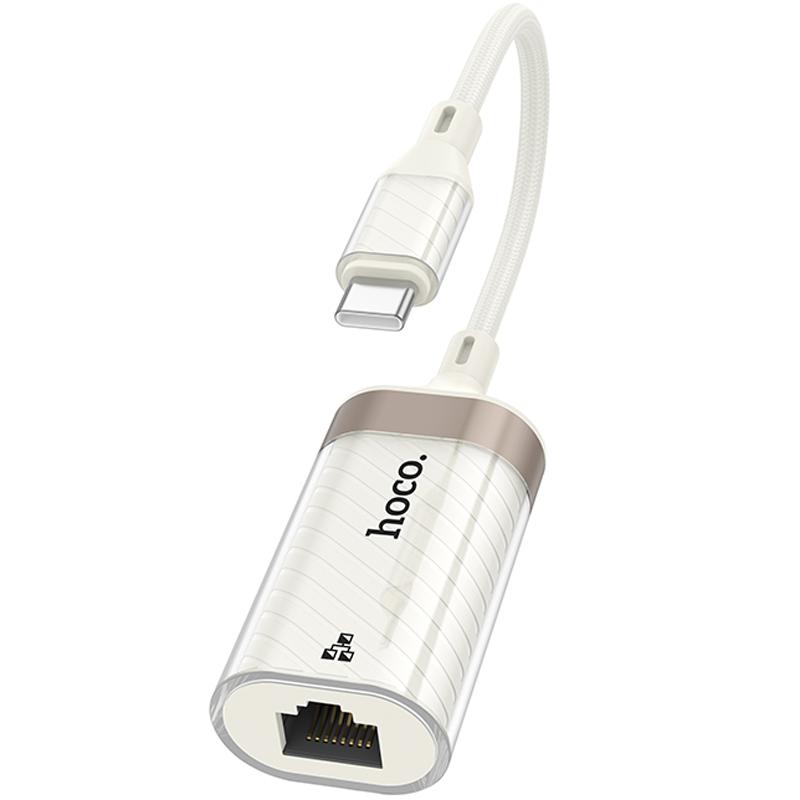 Перехідник Hoco UA41B Crystal Type-C to RJ45 100 Mbs (0.15m) на малюнкі №4