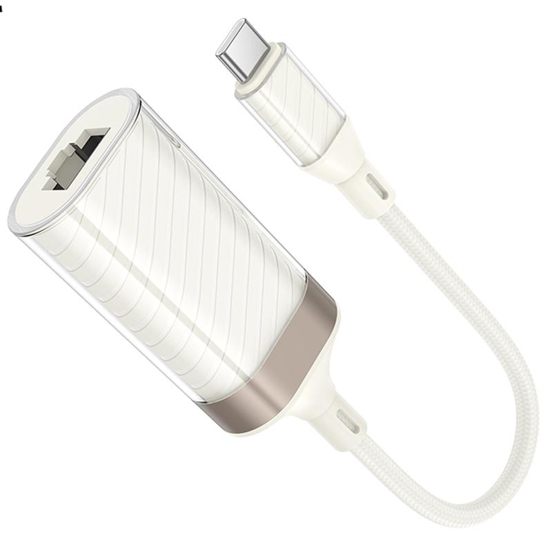 Перехідник Hoco UA41B Crystal Type-C to RJ45 100 Mbs (0.15m) на малюнкі №5