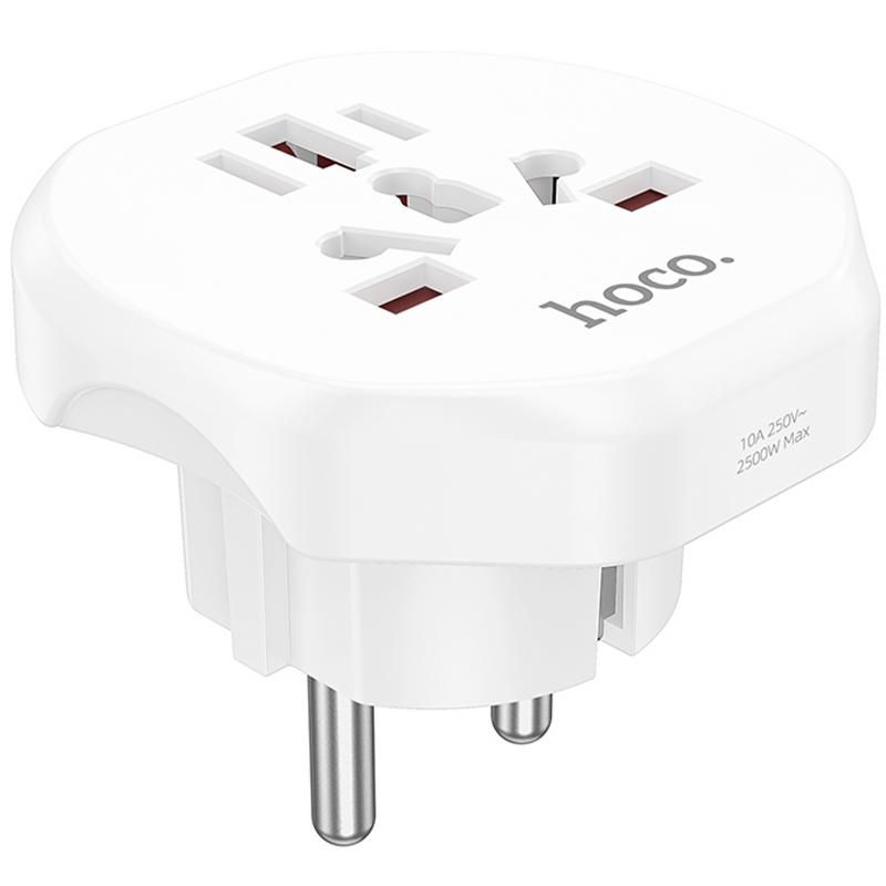 Сетевой універсальний перехідник Hoco AC6 3in1 (EU) на малюнкі №1