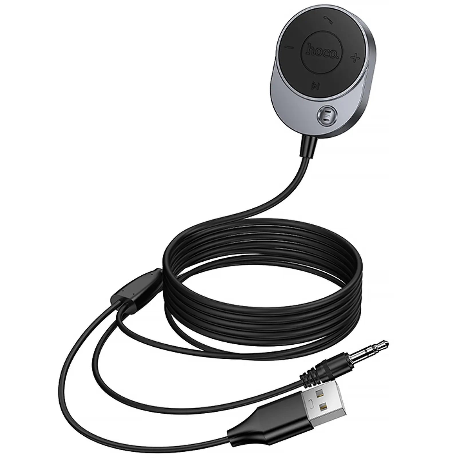Bluetooth аудио ресивер Hoco E150 Path (AUX 3.5mm+USB-A), Metal gray 4, купить оптом с доставкой