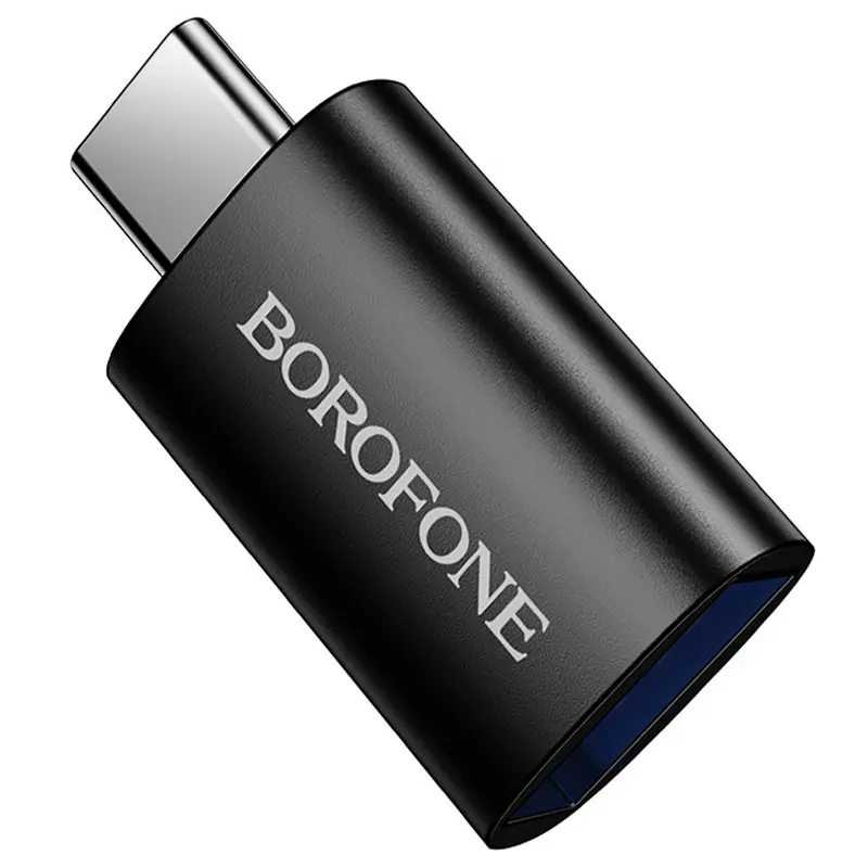 Переходник Borofone BV26C Type-C Male to USB Female USB3.0, Black 3, купить оптом с доставкой