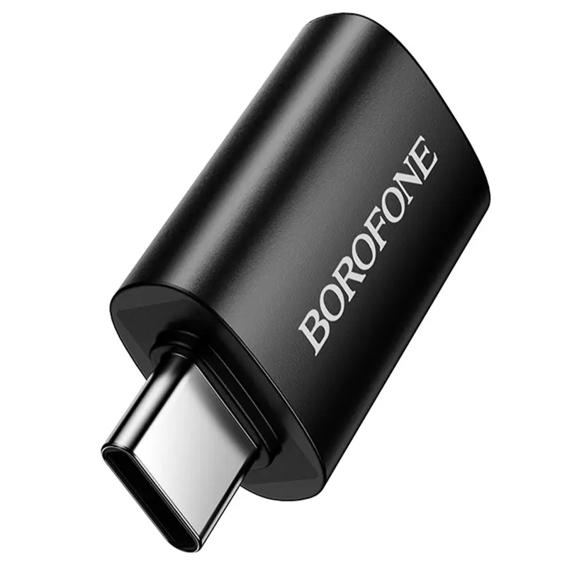 Переходник Borofone BV26C Type-C Male to USB Female USB3.0, Black 4, купить оптом с доставкой