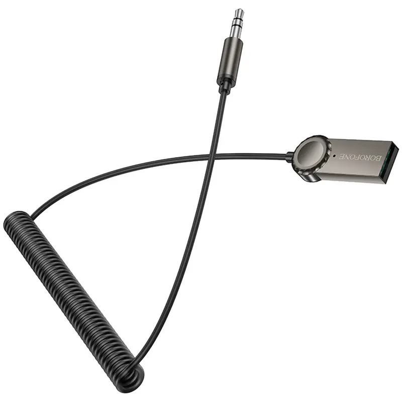 Bluetooth аудио ресивер Borofone BC56 Peaceful (AUX 3.5mm+USB-A), Metal gray 1, купить оптом с доставкой