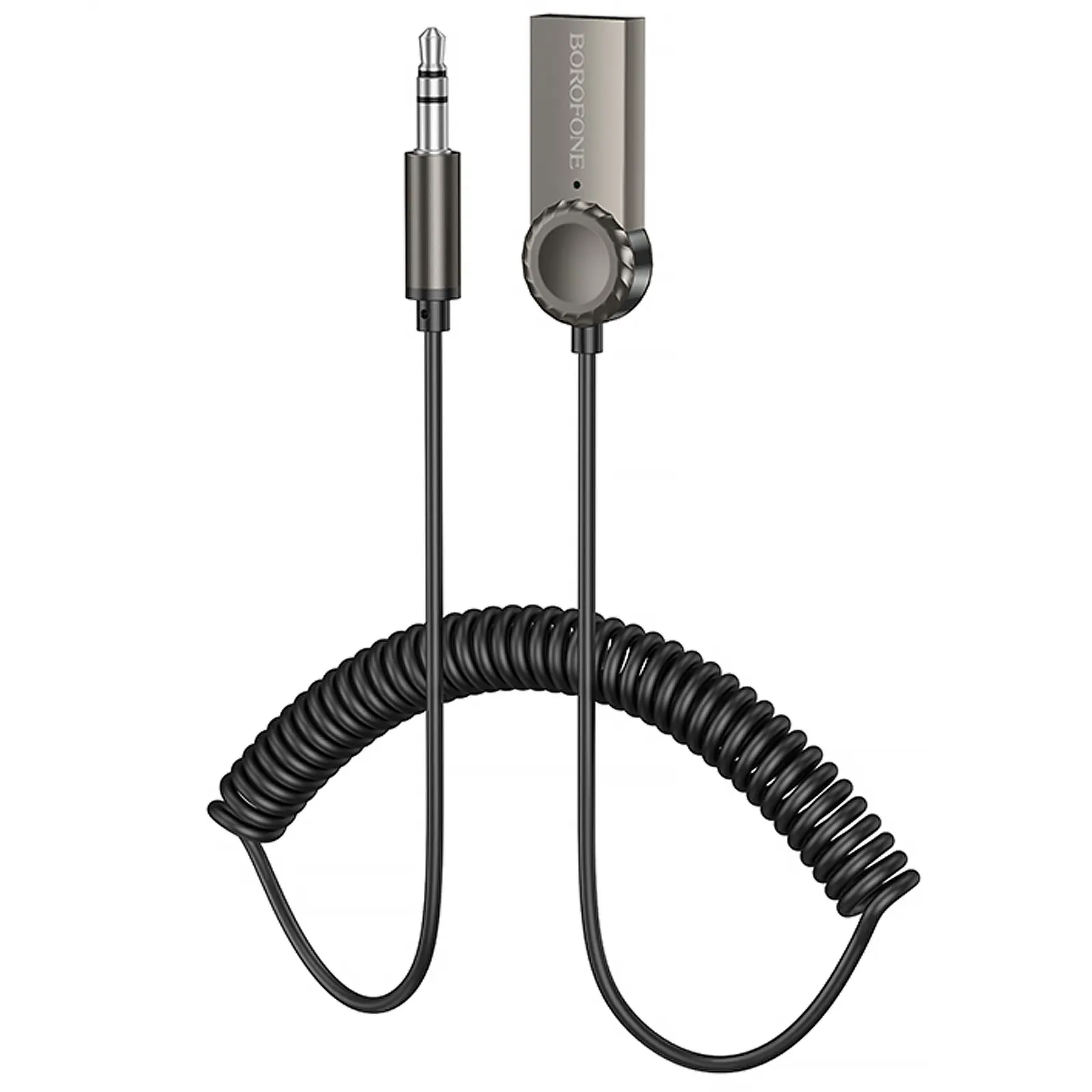 Bluetooth аудио ресивер Borofone BC56 Peaceful (AUX 3.5mm+USB-A), Metal gray, купить оптом с доставкой