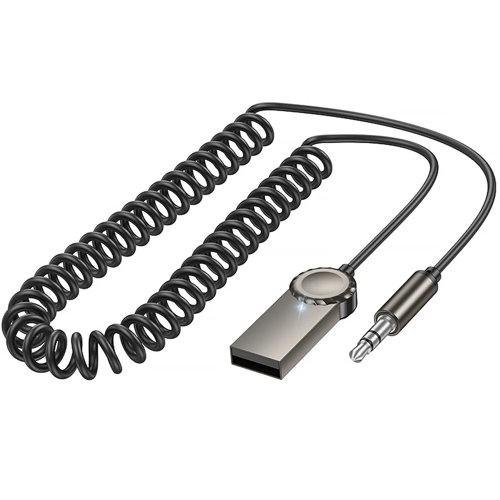 Bluetooth аудио ресивер Borofone BC56 Peaceful (AUX 3.5mm+USB-A), Metal gray 5, купить оптом с доставкой