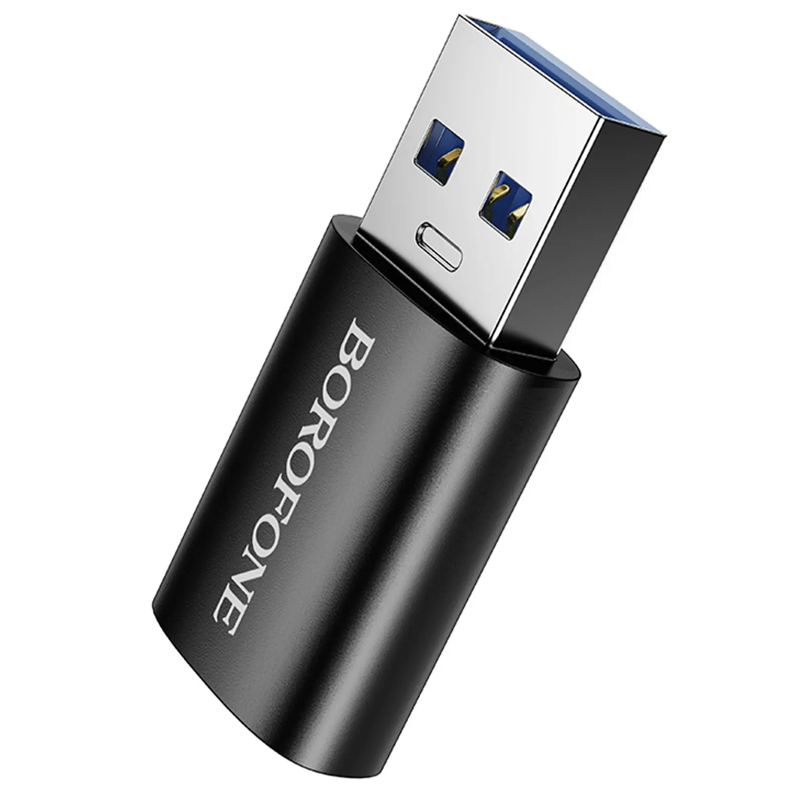Переходник Borofone BV26B USB Male to Type-C Female USB3.0, Black 1, купить оптом с доставкой