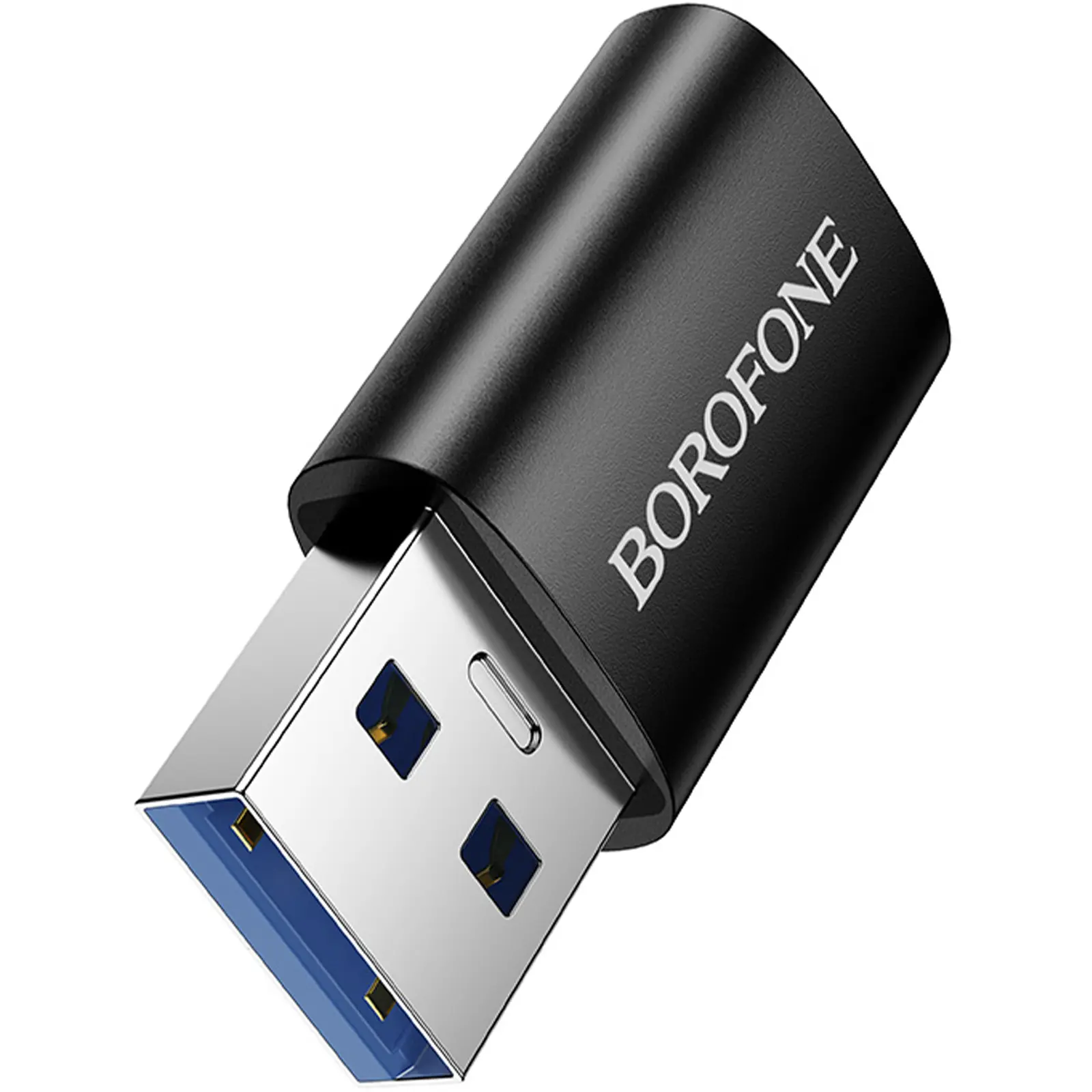 Переходник Borofone BV26B USB Male to Type-C Female USB3.0, Black 2, купить оптом с доставкой