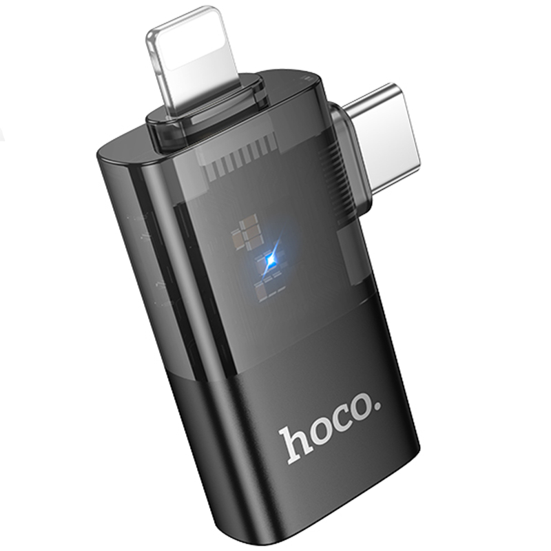 Перехідник Hoco UA36E Combo 2-in-1 (Type-C/Lightning to USB2.0) на малюнкі №1