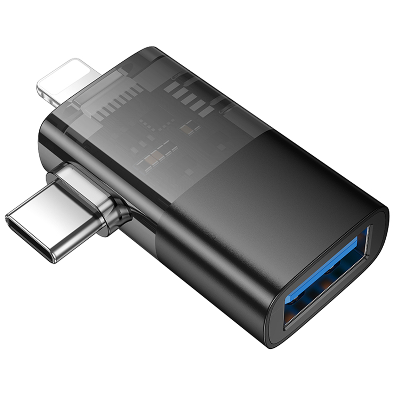Перехідник Hoco UA36E Combo 2-in-1 (Type-C/Lightning to USB2.0) на малюнкі №4