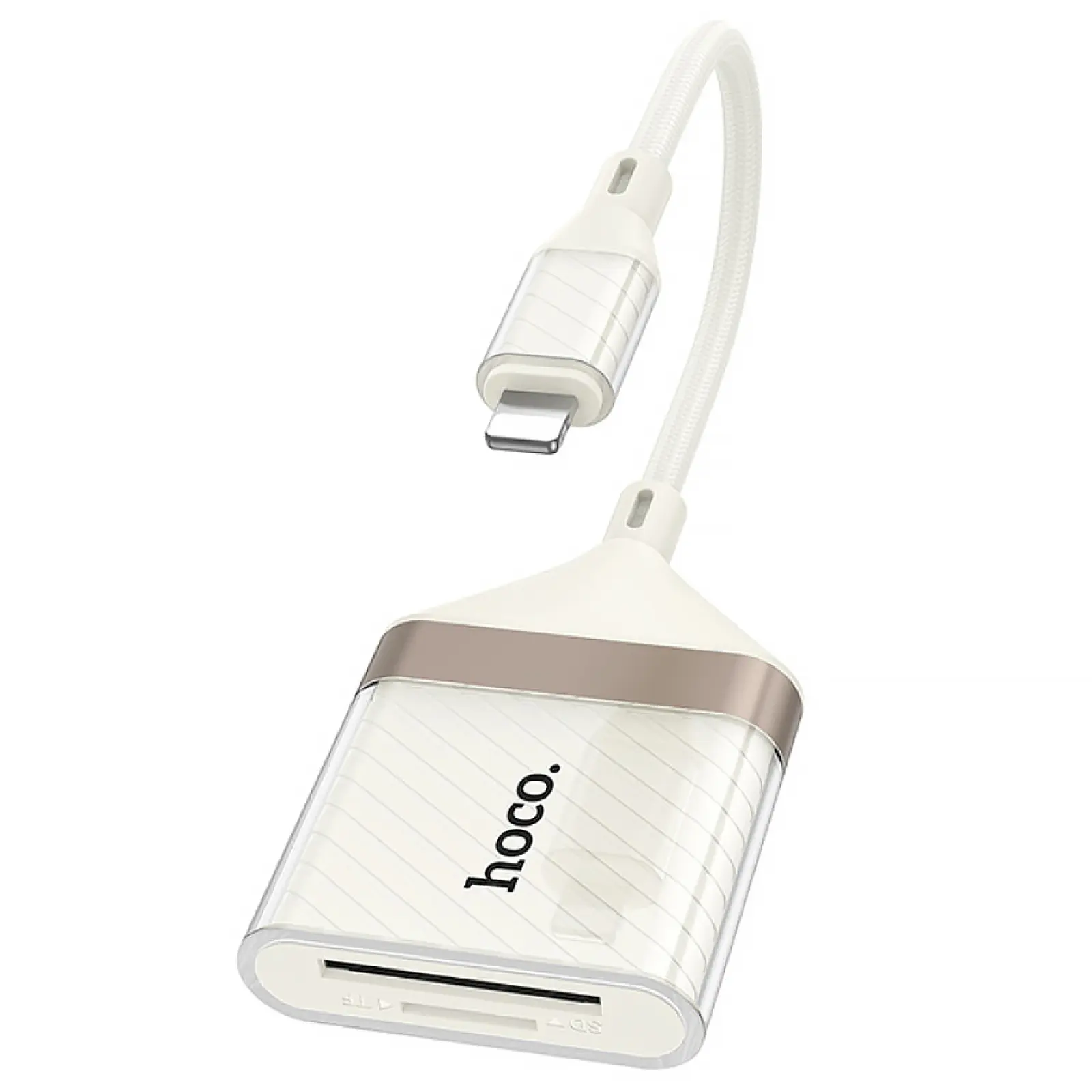 Переходник Hoco UA40 Crystal 2in1 Lightning to SD/TF (0.15m), купить оптом с доставкой