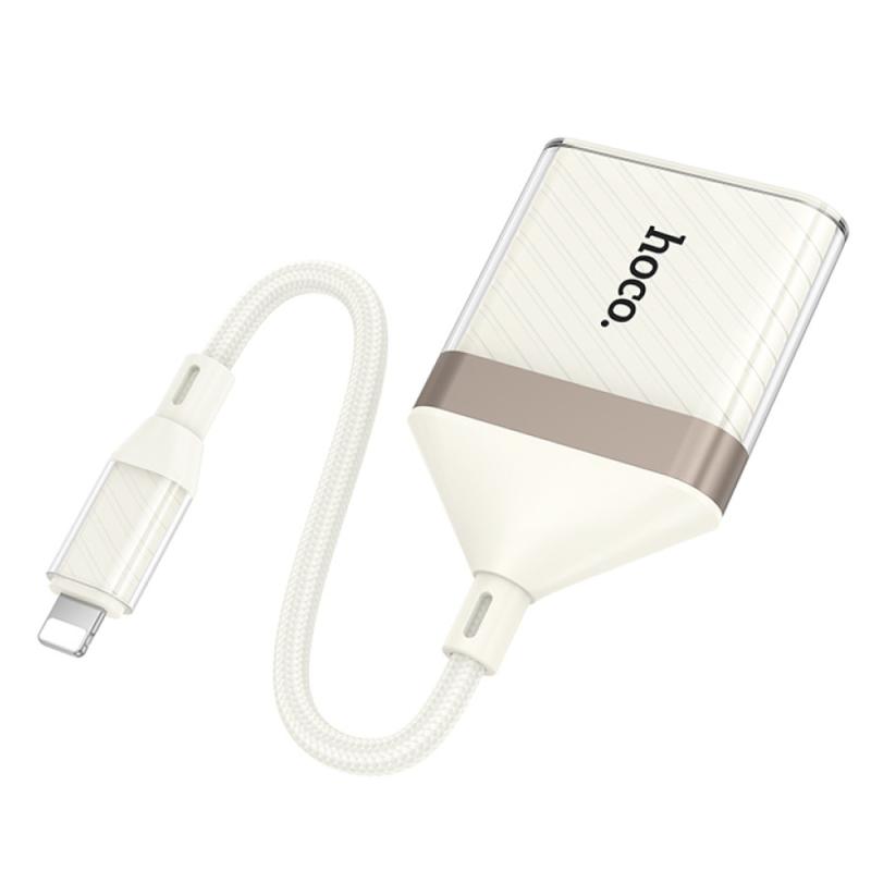 Перехідник Hoco UA40 Crystal 2in1 Lightning to SD/TF (0.15m) на малюнкі №3