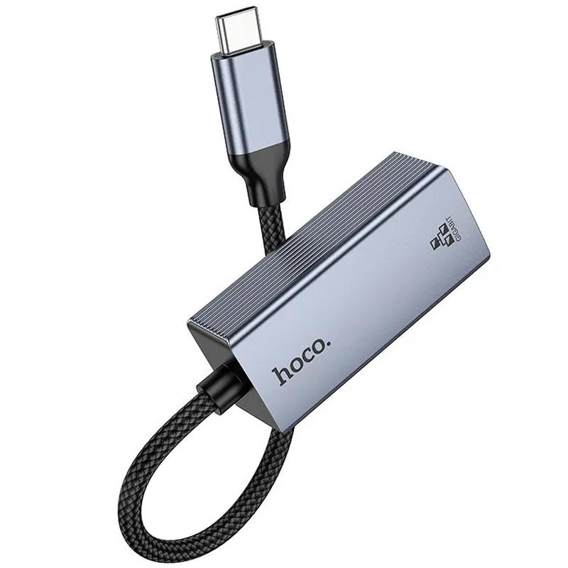 Перехідник Hoco UA37 Portable Type-C to RJ45 1000 Mbs (0.15m) на малюнкі №4