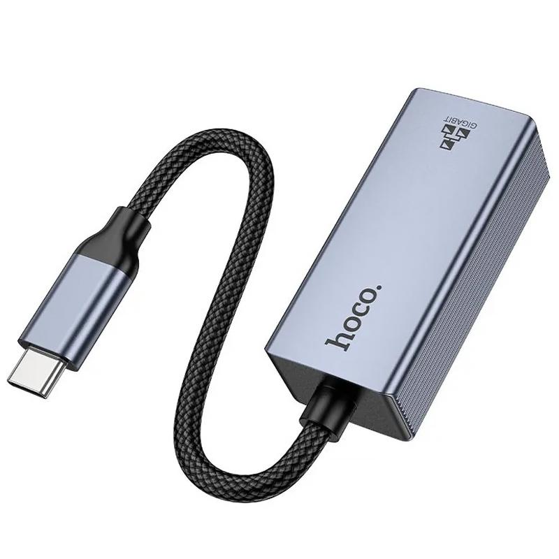 Перехідник Hoco UA37 Portable Type-C to RJ45 1000 Mbs (0.15m) на малюнкі №5