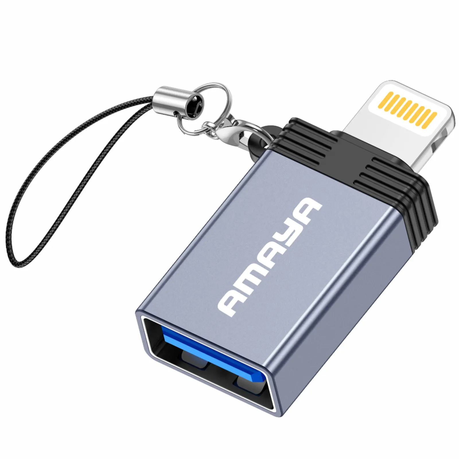 Переходник Amaya 01UL Lightning Male to USB Female USB3.0, Grey, купить оптом с доставкой