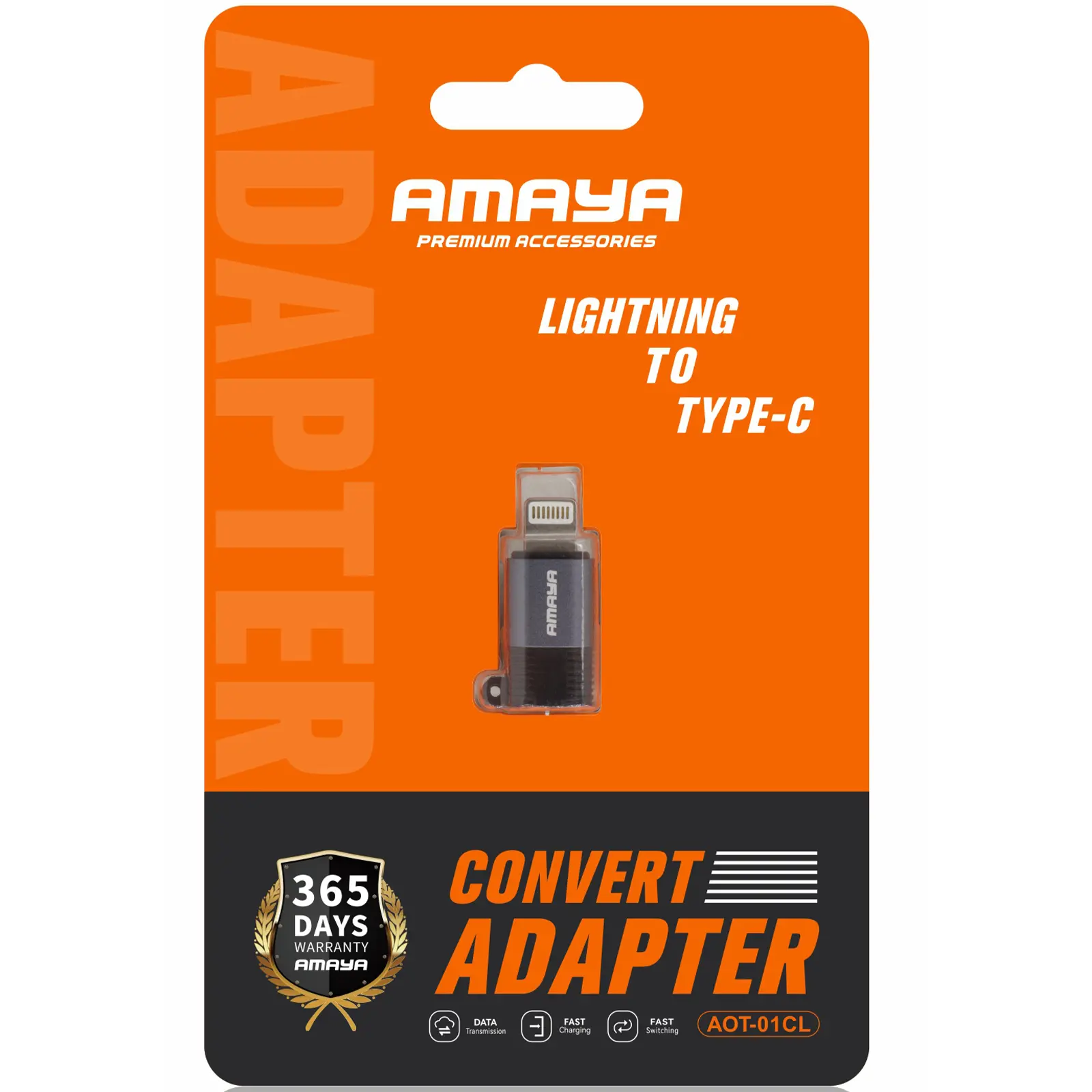 Переходник Amaya 01CL Lightning Male to Type-C Female, Grey 1, купить оптом с доставкой