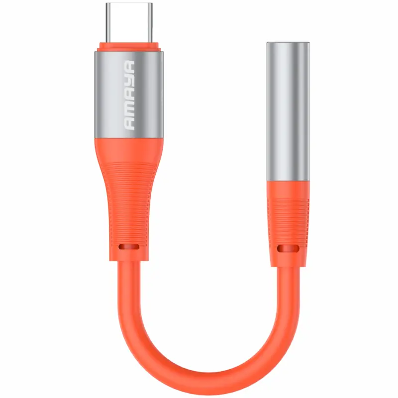Перехідник Amaya AUX-07 Type-C to 3.5mm, Orange, купити оптом з доставкою