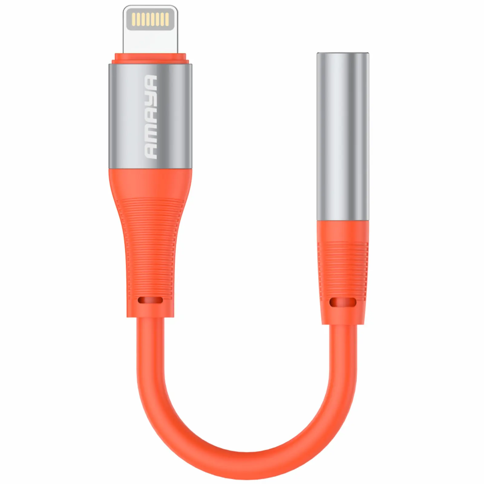 Перехідник Amaya AUX-08 Lightning to 3.5mm, Orange, купити оптом з доставкою