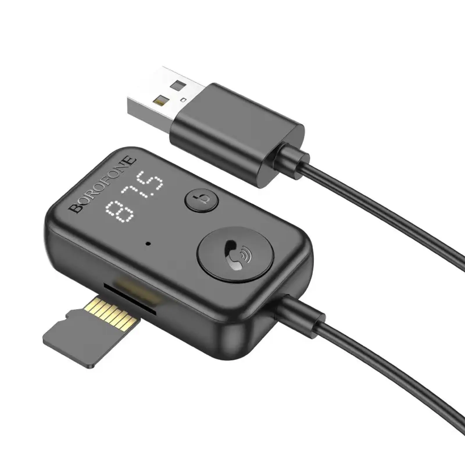 Bluetooth аудіо ресивер Borofone BC49 June (USB-A), Black, купити оптом з доставкою