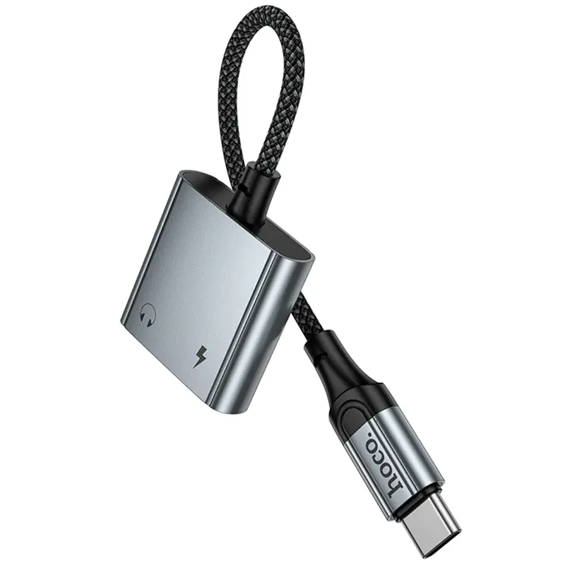 Переходник Hoco UPA34A Type-C to Type-C*2, Metal gray 3, купить оптом с доставкой