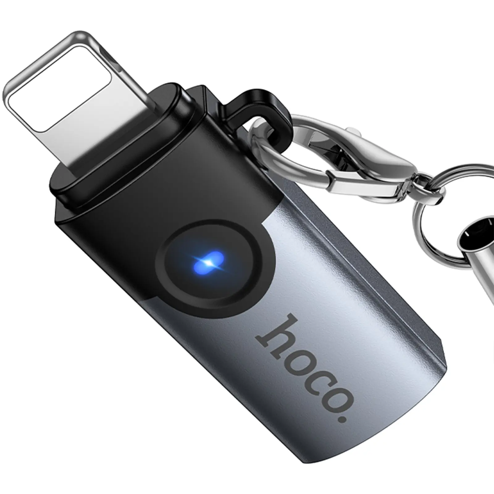 Переходник Hoco UA46A Lightning Male to Type-C Female, Metal gray 3, купить оптом с доставкой