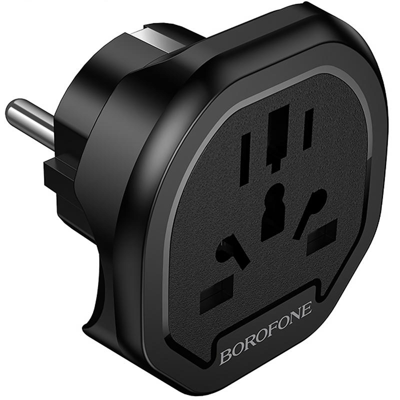 Сетевой универсальный переходник Borofone BAC15 3in1 (EU) на картинке №1