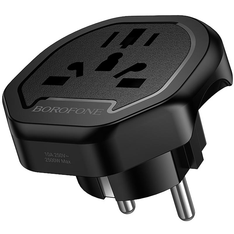 Сетевой универсальный переходник Borofone BAC15 3in1 (EU) на картинке №3
