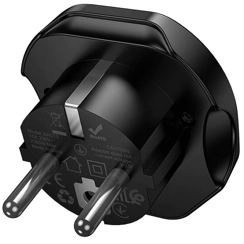 Сетевой универсальный переходник Borofone BAC15 3in1 (EU) на картинке №4