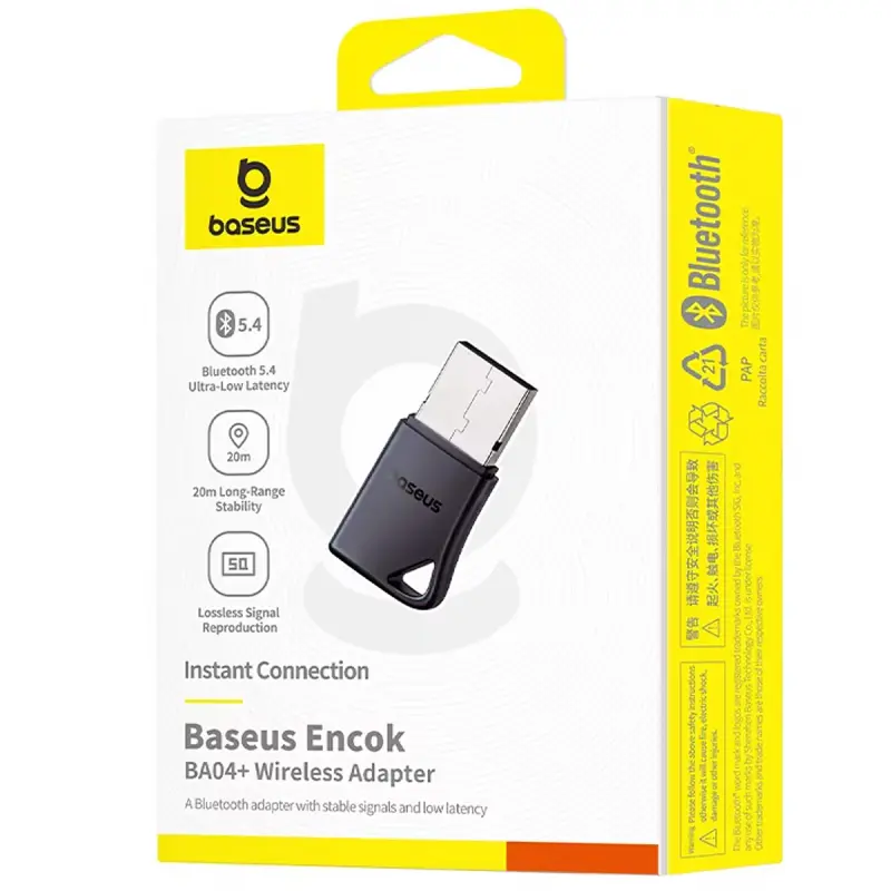 Bluetooth адаптер Baseus BA04+ (A10082600121), Black 2, купить оптом с доставкой