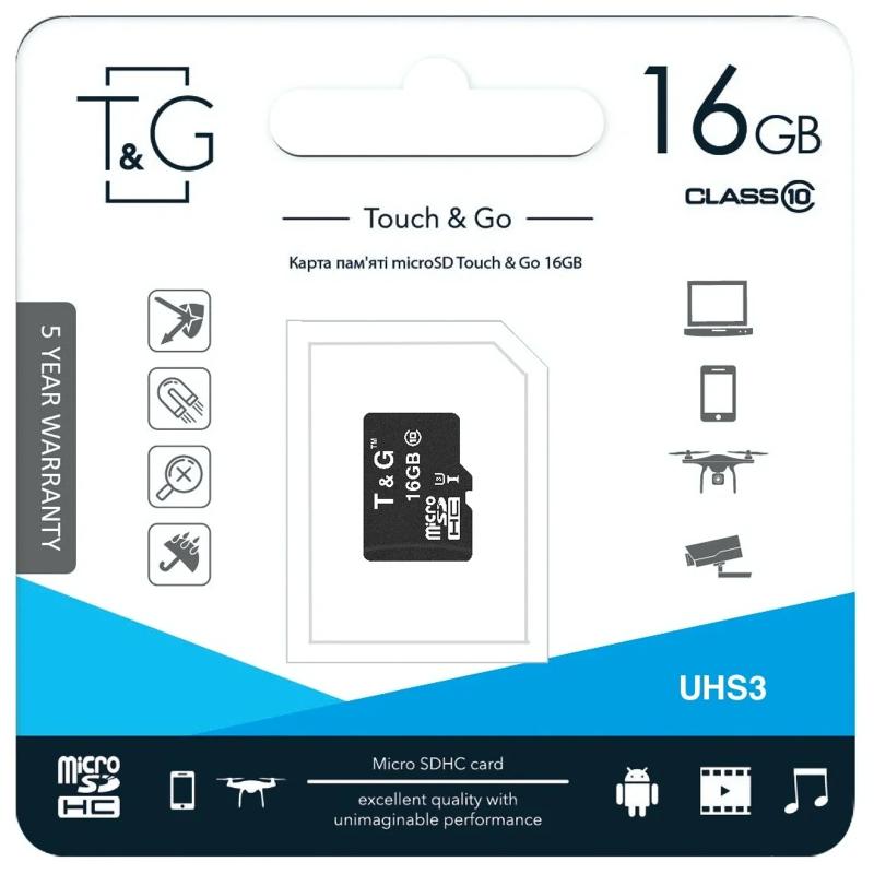 Карта памяти T&G (UHS-3) microSDHC Class 10 - 16GB (без адаптера) на картинке №2