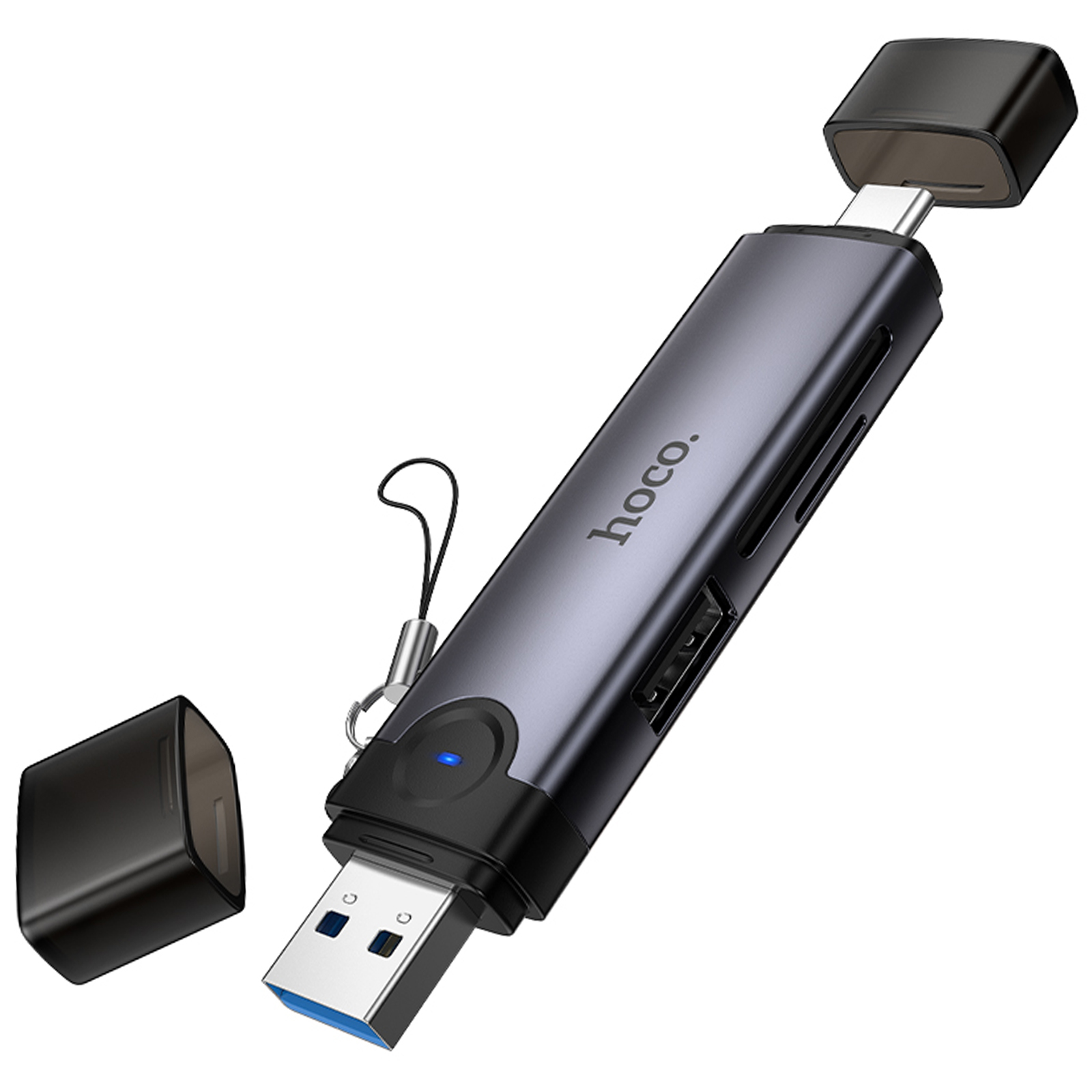 Картридер Hoco HB56 Victory 5in1 Type-C/USB2.0 to SD/TF3.0 + USB 2.0, купить оптом с доставкой