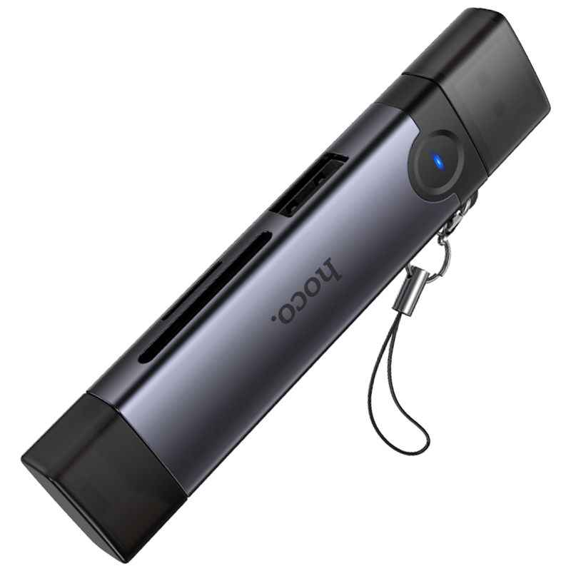 Картридер Hoco HB56A Victory 5in1 Lightning/USB2.0 to SD/TF3.0 + USB 2.0 на картинке №4